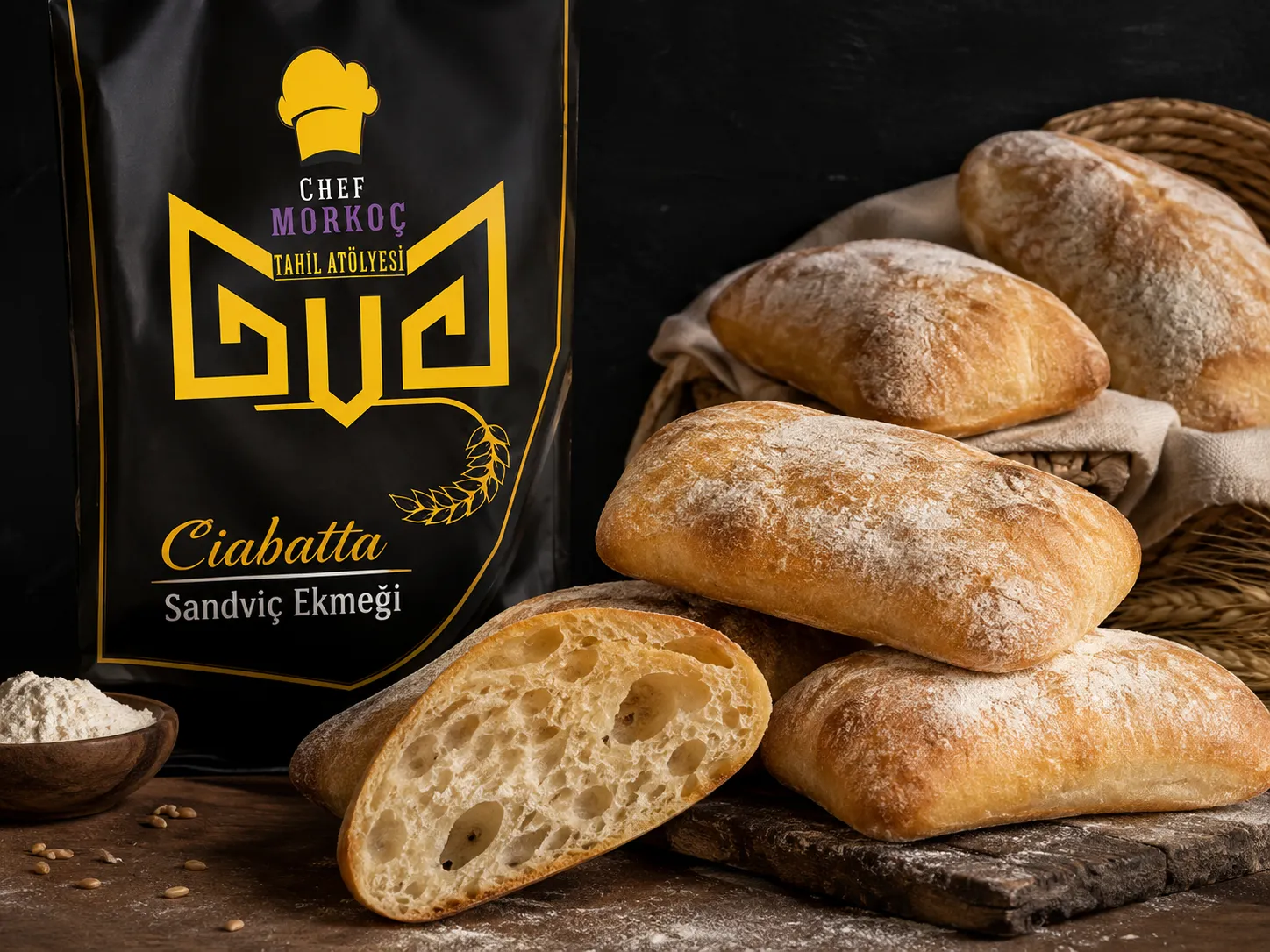 Ciabatta sandviç ekmeği