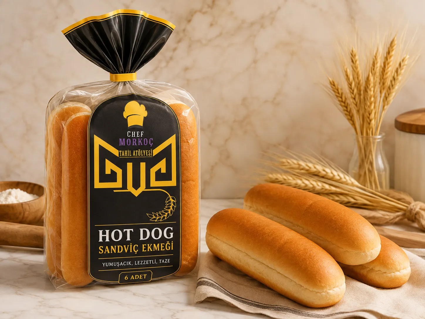 Hot dog sandviç ekmeği
