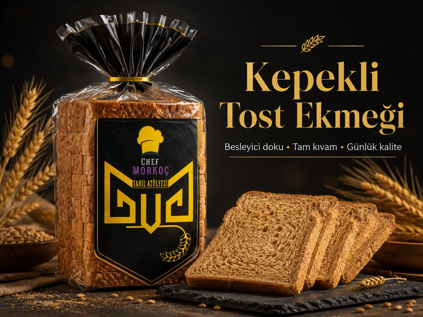 Kepekli tost ekmeği