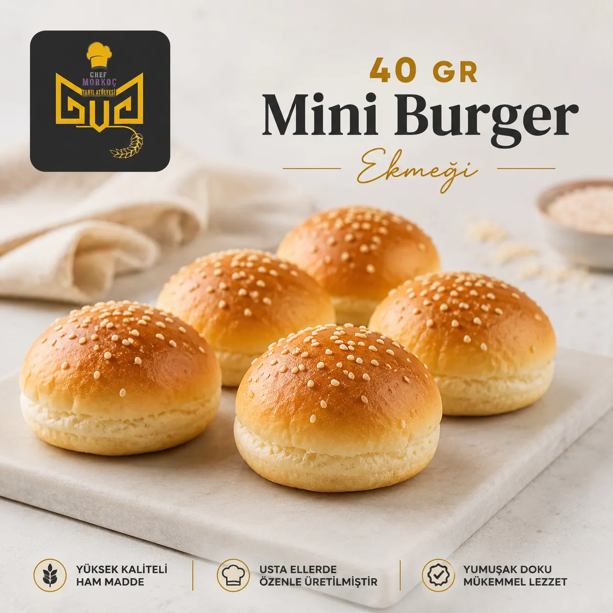 40 GR mini burger ekmeği
