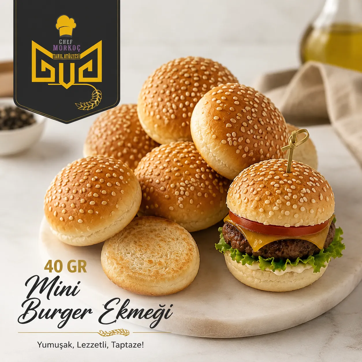 40 GR mini burger ekmeği