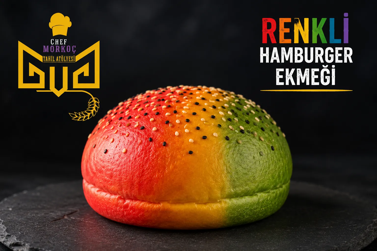 Renkli hamburger ekmeği