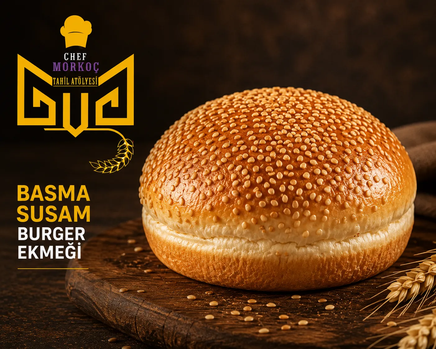 Basma susam burger ekmeği