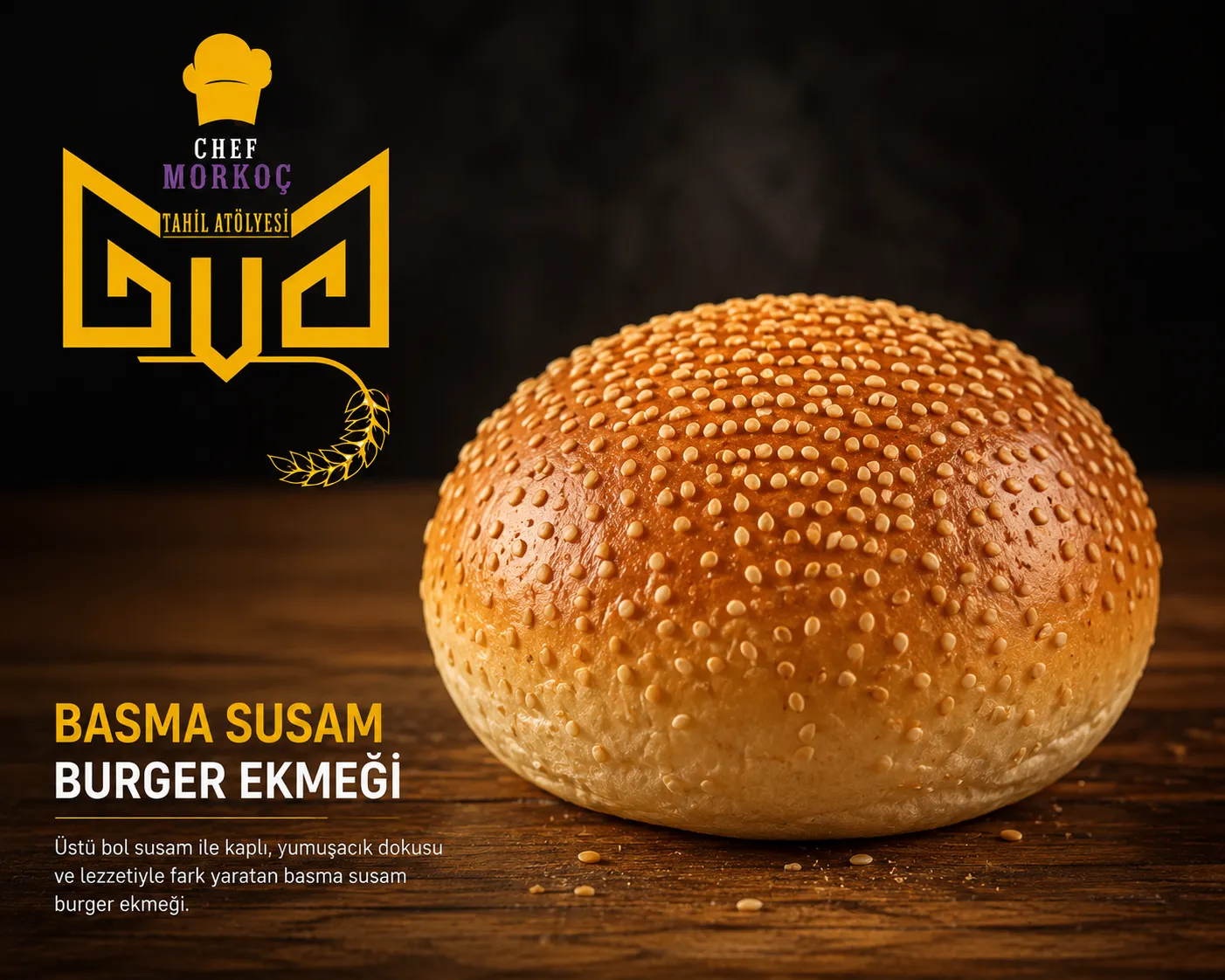 Basma susam burger ekmeği