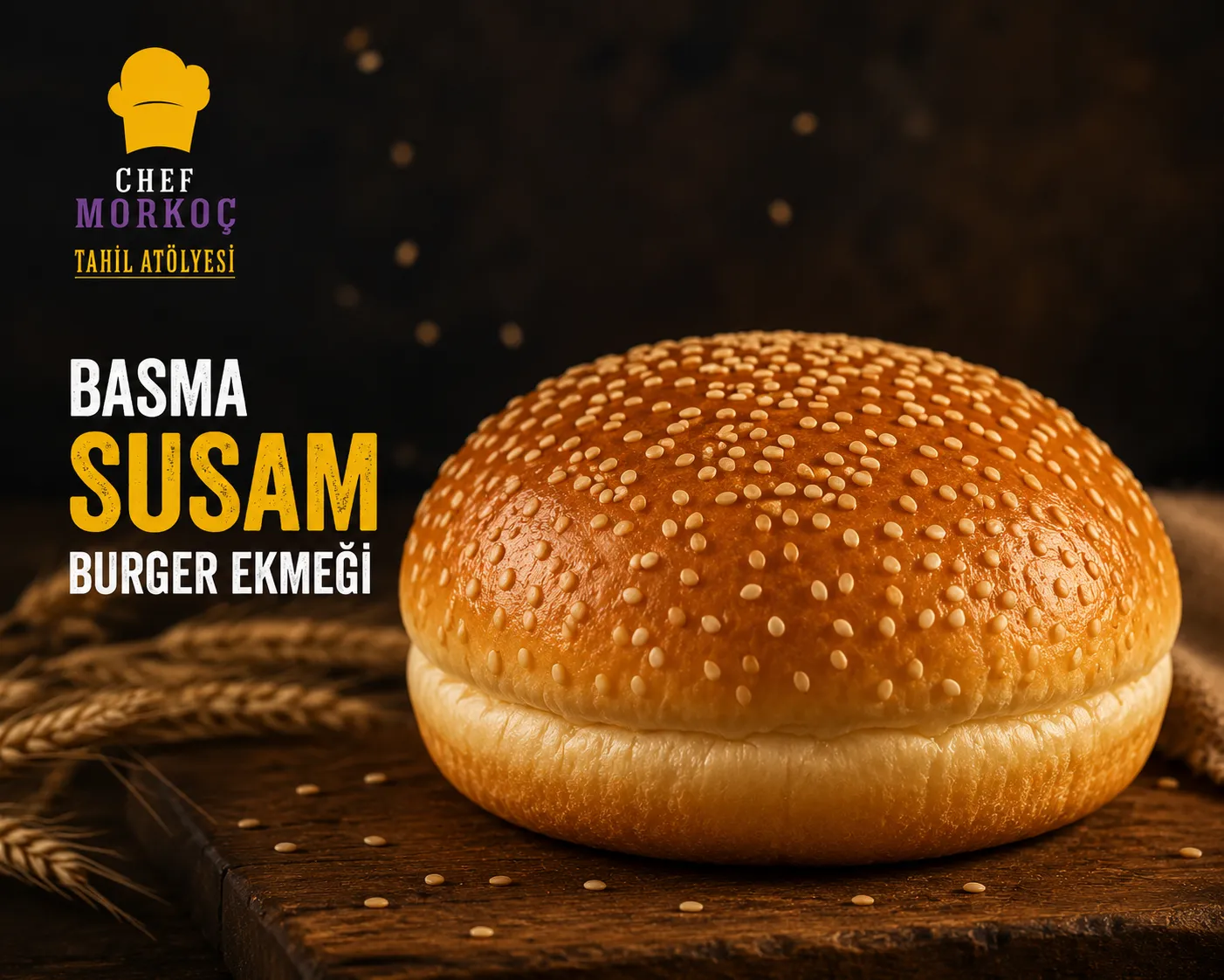 Basma susam burger ekmeği